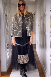 Olivia Leather Crossbody Saddle Bag | Leo Print