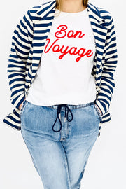 Bon Voyage T Shirt | White x Red