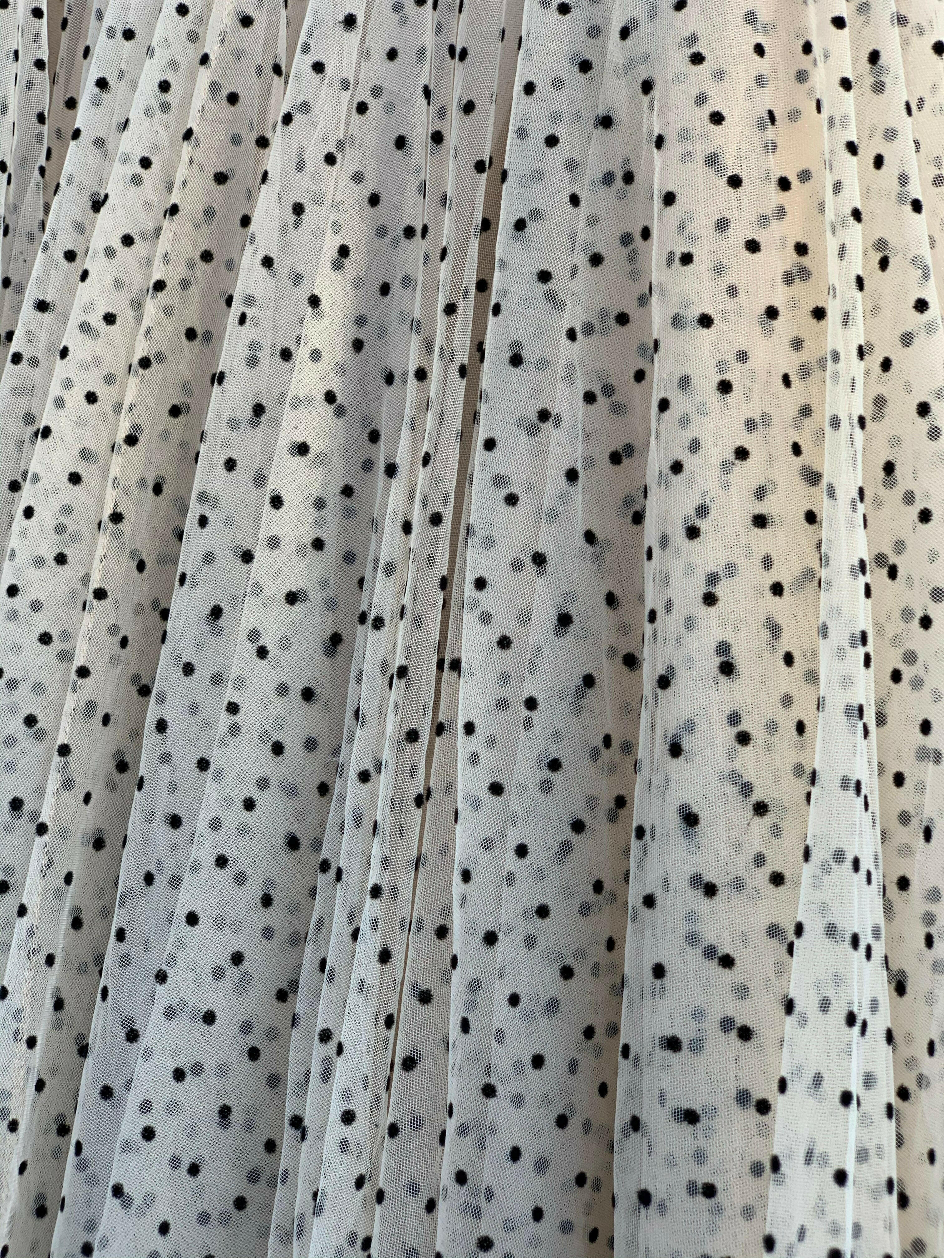 Polka Dot Maxi Tulle Skirt | Creme.