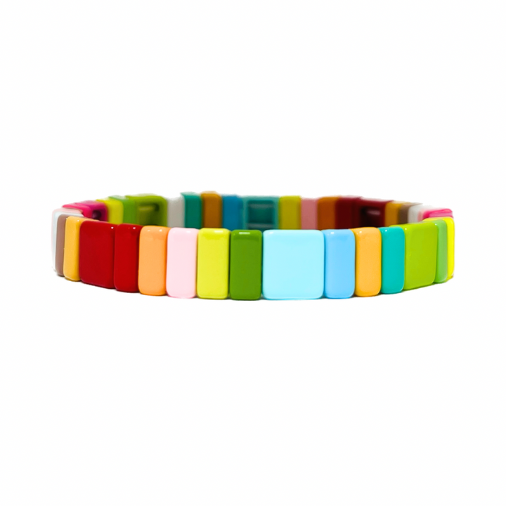 Boho Tile Enamel Bracelet | Neons