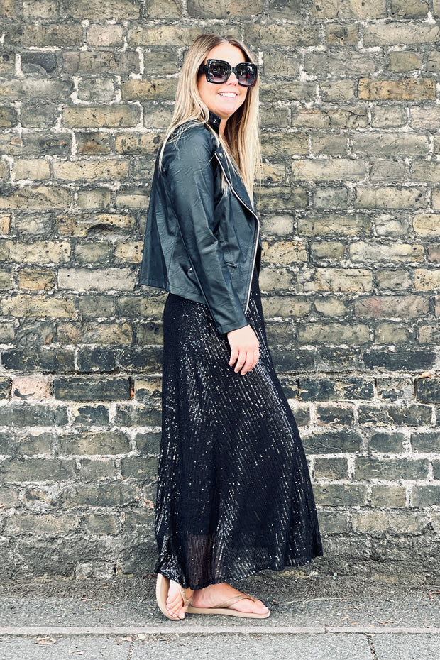 Elsa Sequin Skirt | Black