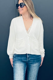 Freya Patch Pocket Cardigan | Cream