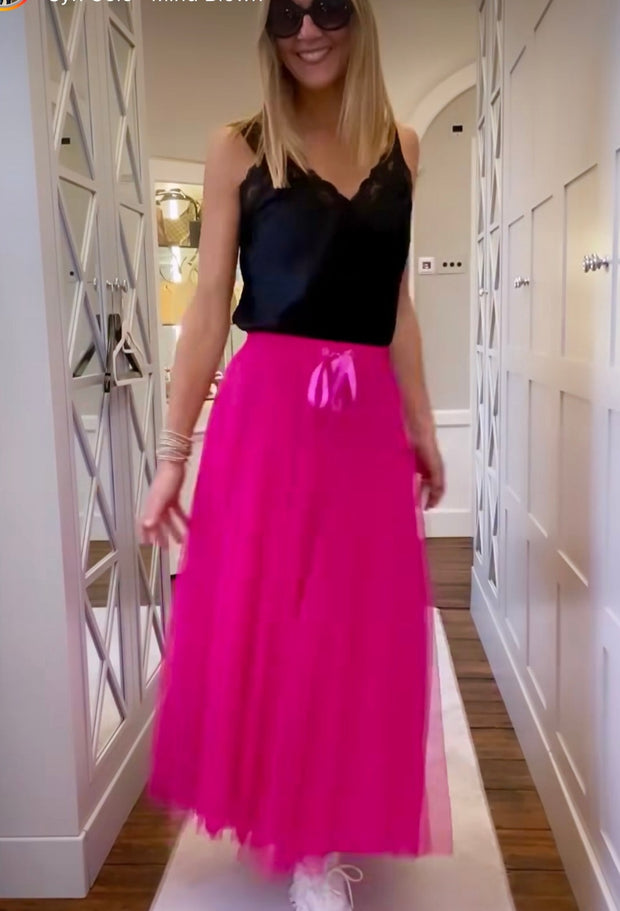 Grace Tulle Skirt | Hot Pink