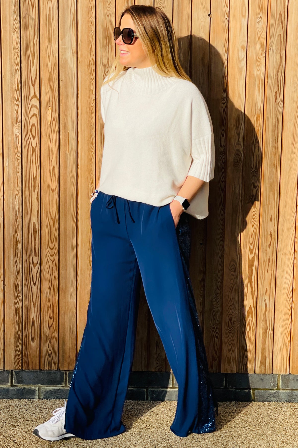 Sequin side stripe on sale trousers