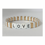 Boho LOVE Tile Bracelet | White & Gold - south of the river london
