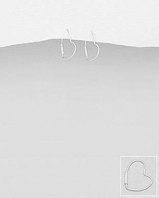 925 Silver Earrings |  Open Heart Hoops - south of the river london
