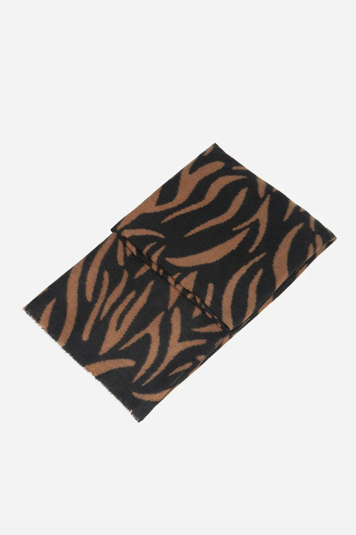 Zebra Scarf | Black X Tan