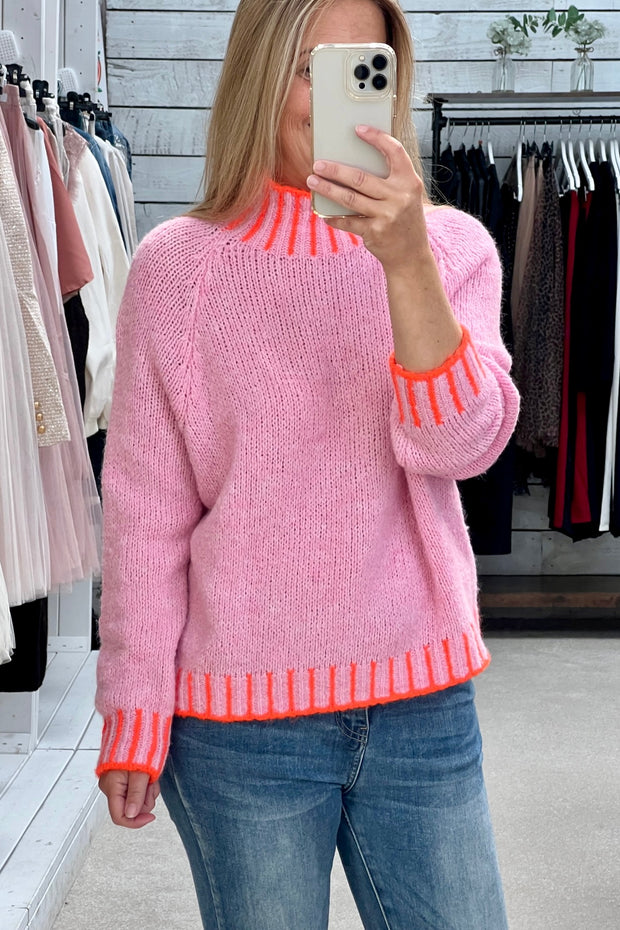 Georgie Jumper | Pink x Neon Orange