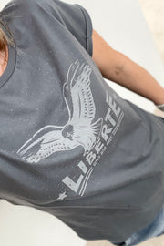 Liberte Eagle T Shirt | Smokey Grey
