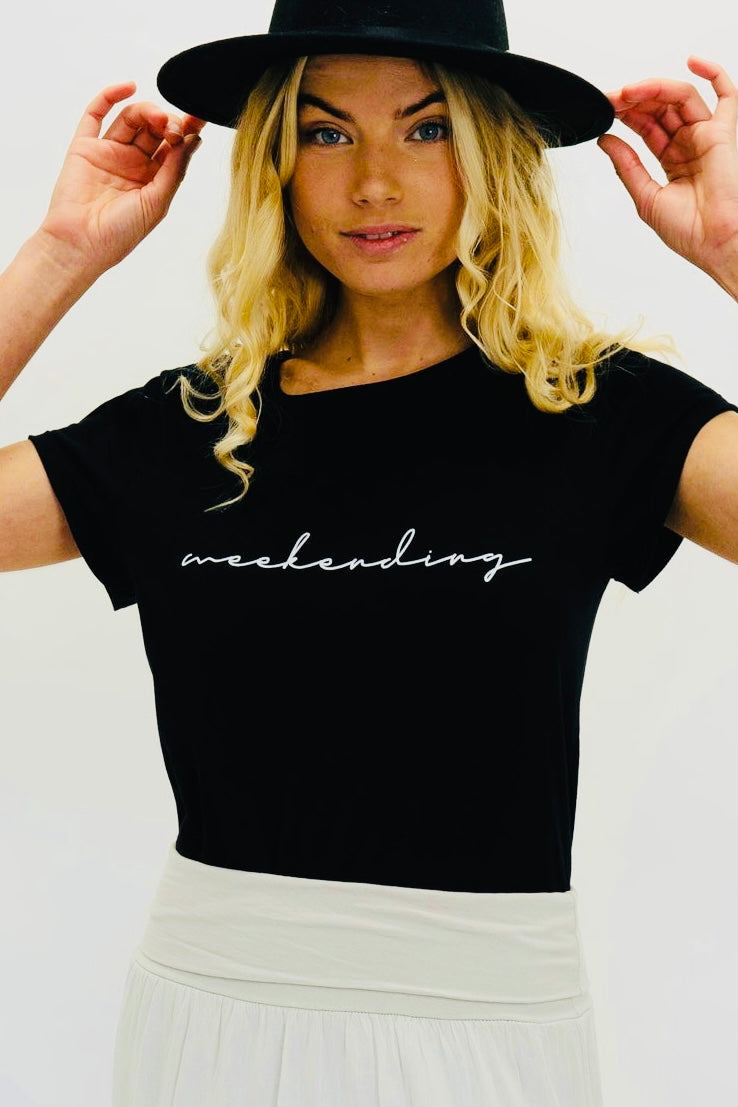 Weekending Organic Cotton T Shirt (Black)