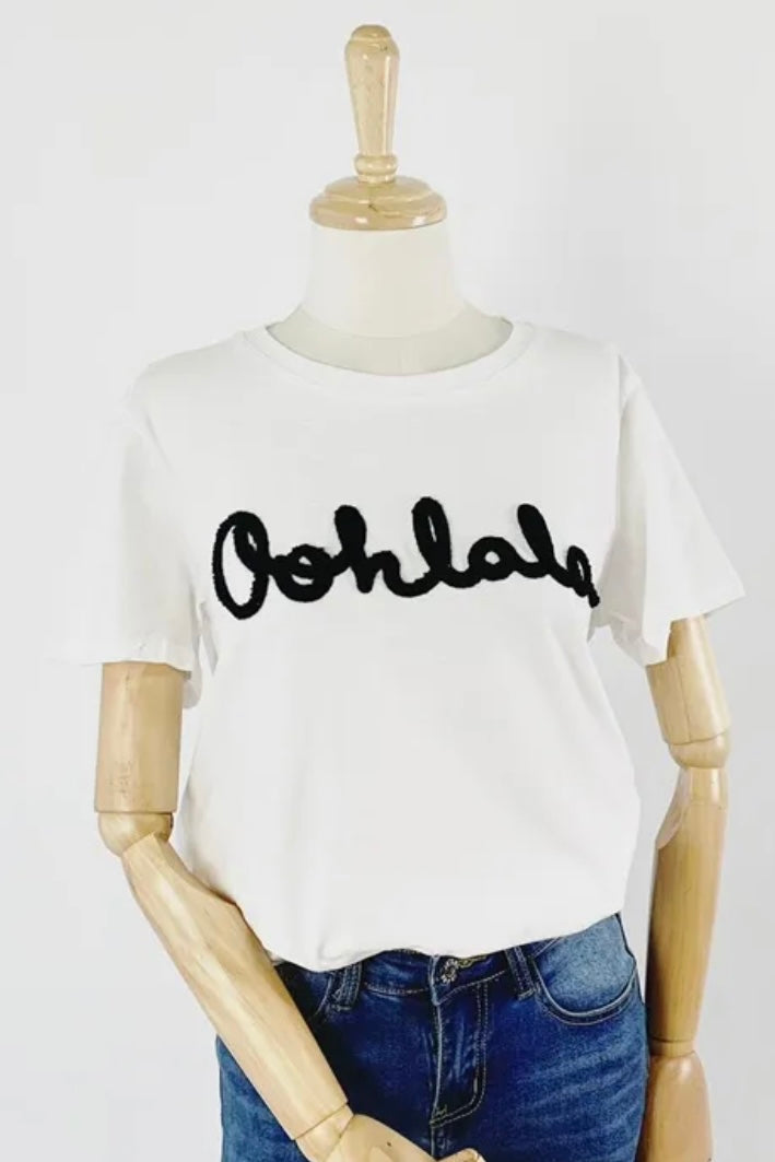 Ooh La La T Shirt | White x Black