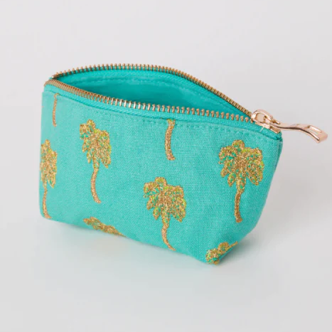 Elizabeth Scarlett Summer Palmier Coin Purse | Turquoise