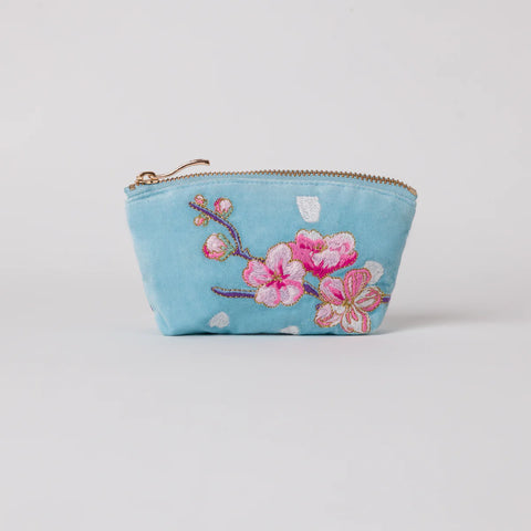 Elizabeth Scarlett Cherry Blossom Coin Purse | Turquoise x Pink