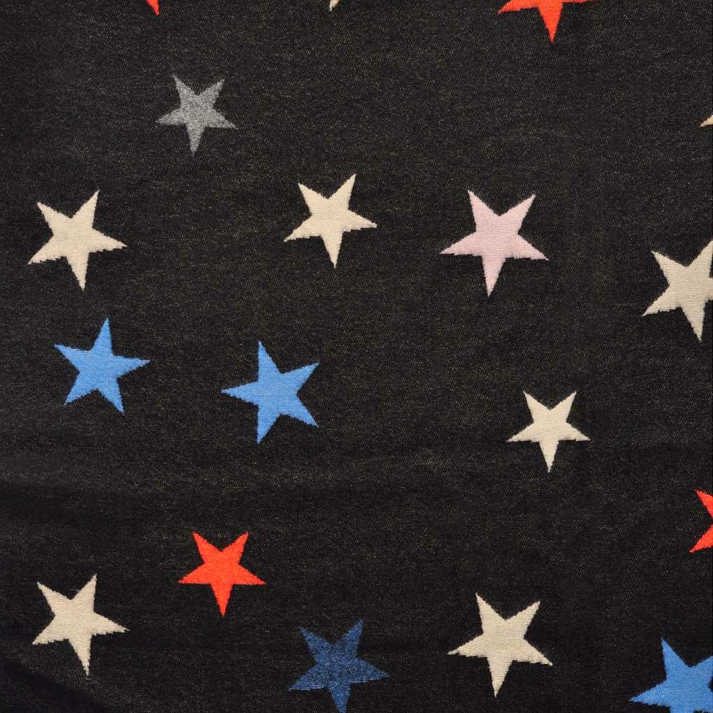 Cashmere Blend Star Scarf | Black