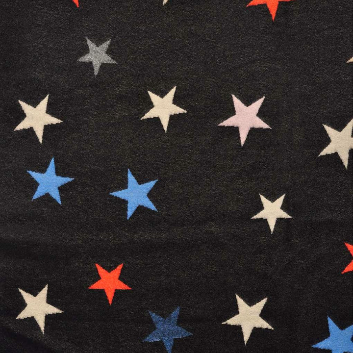 Cashmere Blend Star Scarf | Black